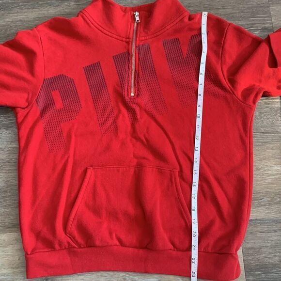 PINK red sweater zip collar sz medium - Picture 7 of 8